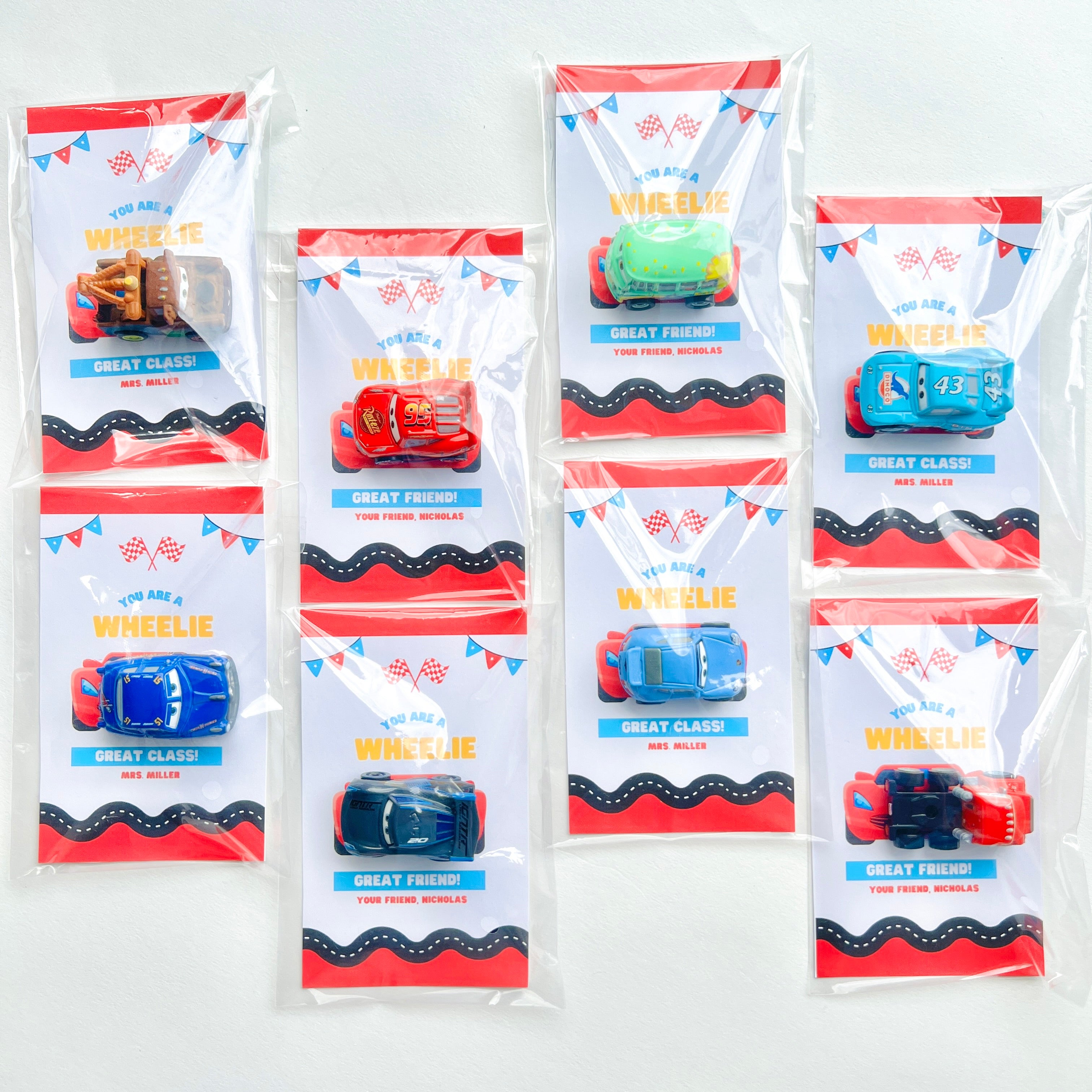 Cars Valentine Exchange Cards