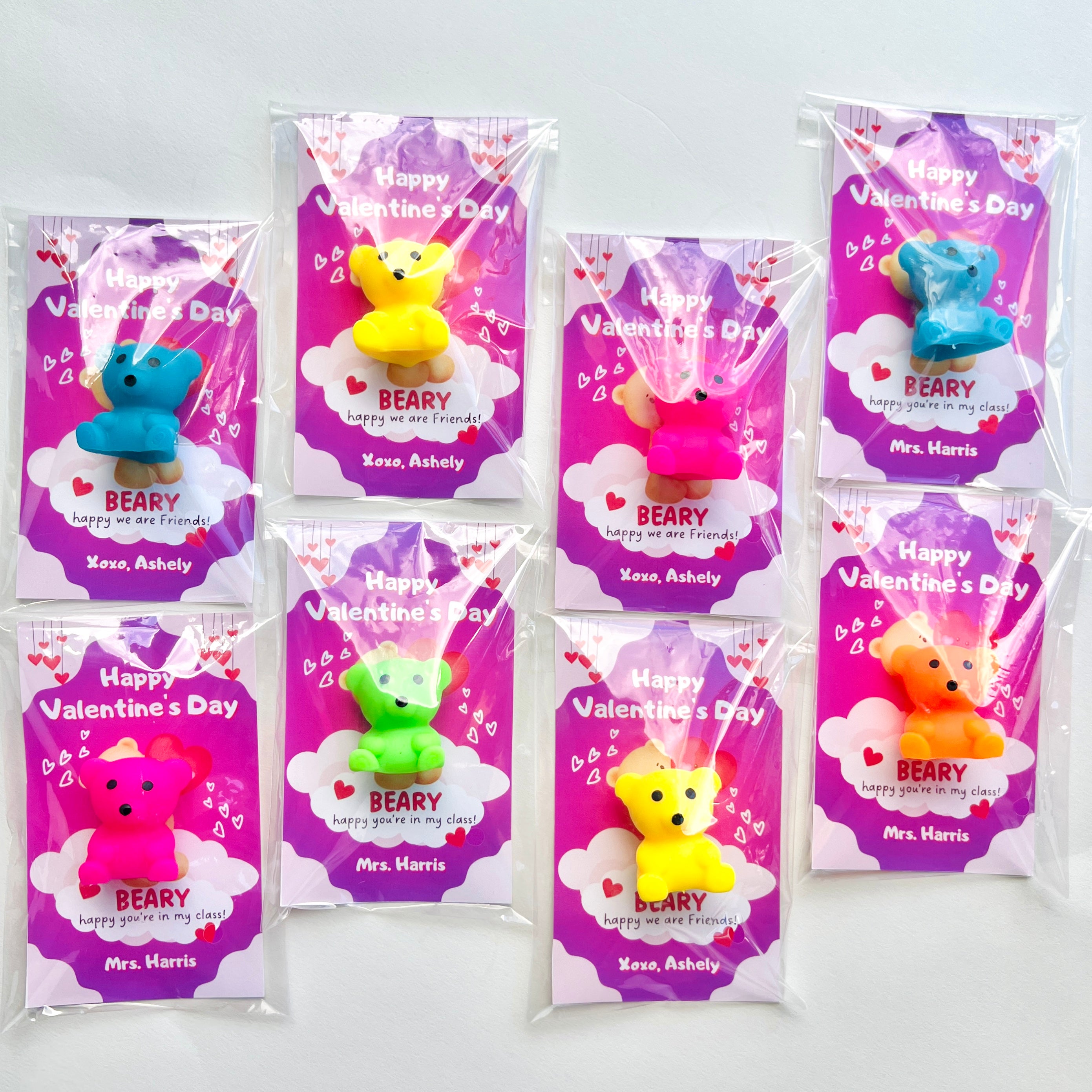 Stretchy Bear Valentine Cards